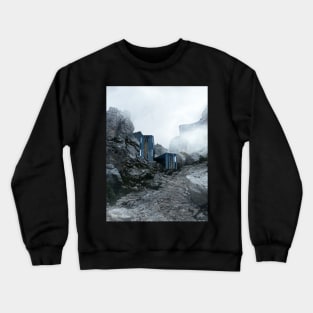 Buildings In The Foggy Mountains Crewneck Sweatshirt